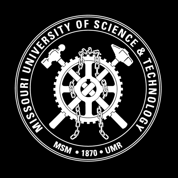 Missouri S&T White Seal Logo With Black Background