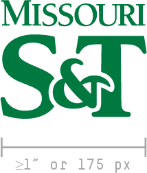 Missouri S&T Logo With Sizing Guide of 1 in or 175 px