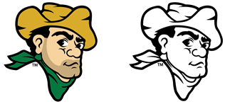 Two Joe Miner Heads Logos (Color Along With Black and White)